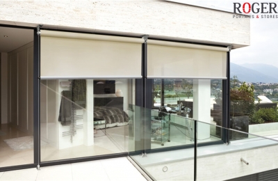 Store Vertical Bannette Guidage Coulisses - Largeur Jusqu'à 5,93 m - Hauteur jusqu’à 5,00 m