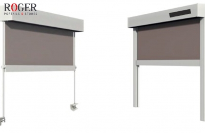 Store Vertical Coffre 130 - Largeur Jusqu'à 5,93 m - Hauteur jusqu’à 4,00 m (Conducteurs Rigides) et jusqu'à 5,00 m (Guidage Coulisses)