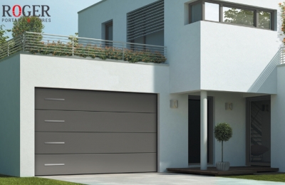 Porte de Garage Sectionnelle Verticale Somfy Confort - Refoulement Plafond