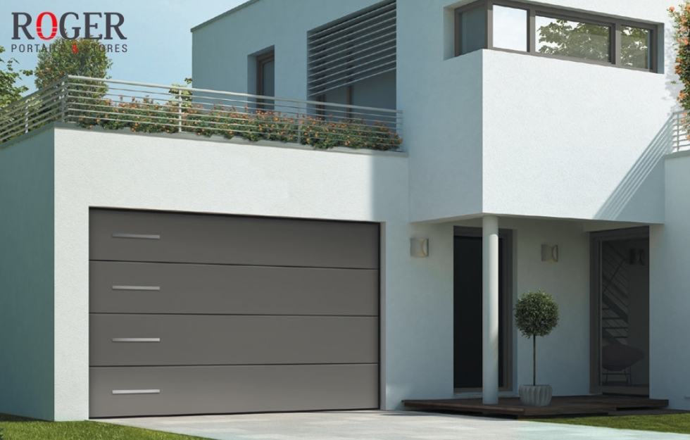 Porte de Garage Sectionnelle Verticale Somfy Confort - Refoulement Plafond